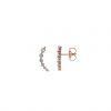 136A0467 Salvatore Plata Pendientes Chapado Rosa Linea Curva Circonitas