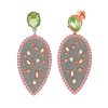 252A0084 Salvatore Plata Pendientes Paon con Cristales y Circonitas